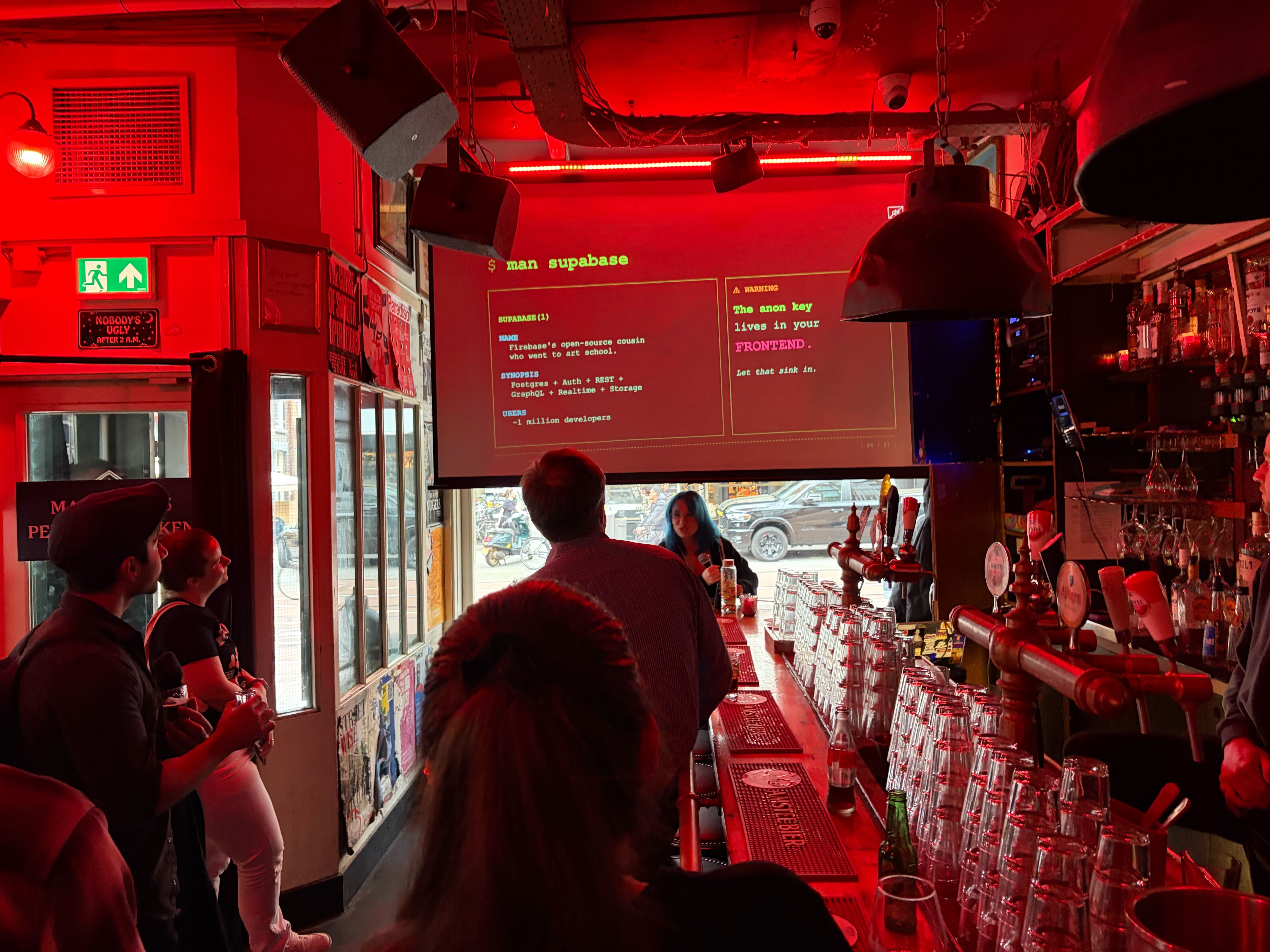 Eden presenting “Supabase Shenanigans” at DEF CON Holland